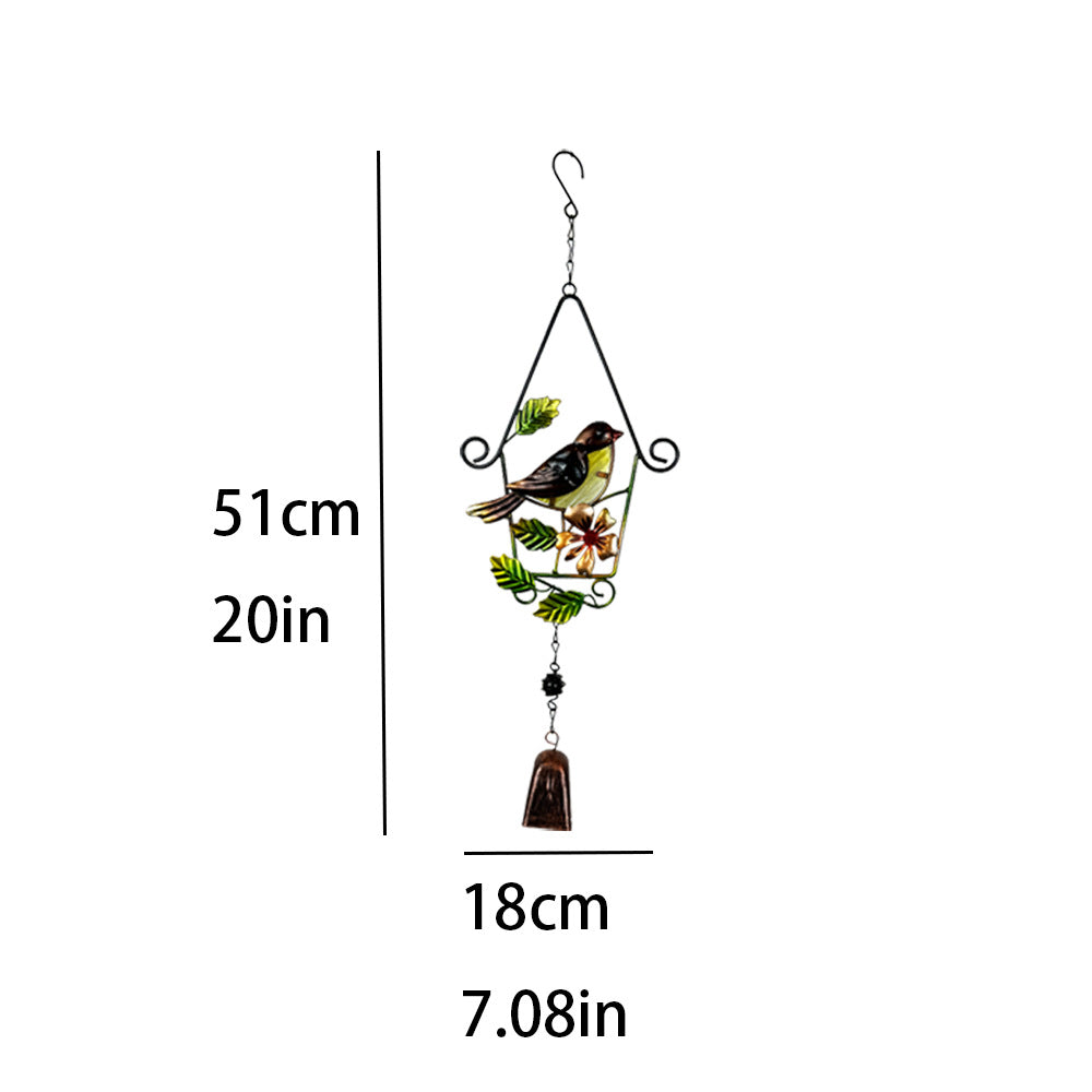 Wholesale  iron bird glass handicraft bird cage wind chime
